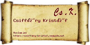 Csiffáry Kristóf névjegykártya