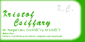 kristof csiffary business card